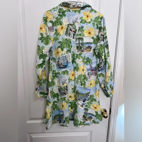 Tommy Bahama x Disney Coastalina 100% Linen Postcard to Paradise Dress size M - Picture 4 of 13